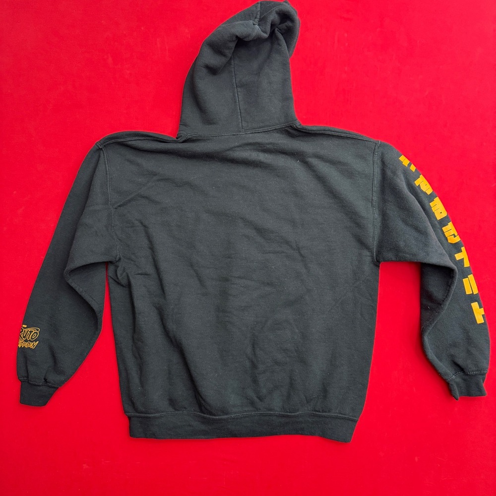 VTG STYLE Naruto Shippuden Graphic Hoodie Mens‎ L Black Orange Anime Sweatshirt